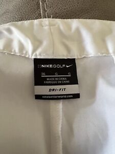Nike Golf Shorts Mens Size 36 Dri-Fit  White Flat Front Casual