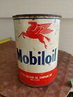 Vintage 1950s Mobiloil One Quart Oil Can, Full