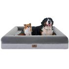 XX-Large Dog Bed Orthopedic Foam Soft Pet Mattress 48x35x8inch w/Bolster & Cover
