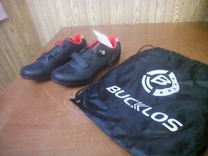 Bucklos B718 Lock Free Cycling Shoes Size 10 Black