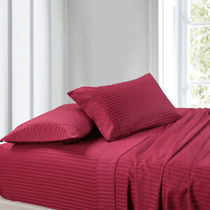 100% Combed Cotton 300 Thread Count Super Single Attached Striped Waterbed Sheet