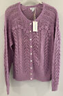 NWT Sundance Catalog Lavendar Knitted “Caravane Cardigan” size L $138