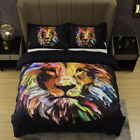 3D Watercolor Lion Head Quilt Cover Set Bedding Sets Pillowcases Queen