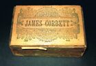 EXTREMELY RARE ca 1900 WORLD CHAMPION BOXER JAMES  CORBETT wood cigar box boxing