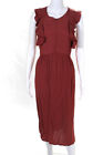 sita murt Womens Cranberry Flutter Sleeve Dress Red Size 6 12268652