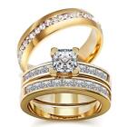 wedding ring set Two Rings His Hers Couples Rings Women's 11k Yellow Gold Fil...