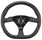 Sparco L360 Black Leather Steering Wheel 330mm Dia. Flat Dish & Flat Bottom