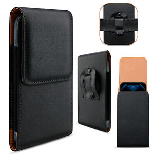 Leather Cell Phone Holster Pouch Wallet Case Belt Clip Horizontal Carrying Cover
