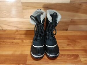 Sorel Boots Women’s SZ  6.5 Cate the Great Black Leather Tall Winter  Boots
