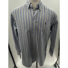 Ralph Lauren Blue/Yellow Striped Long Sleeve Casual Fit Button Down Shirt- XL