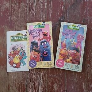 Sesame Street Songs Monster Hits & Sing Yourself Silly VHS 1990 Vintage Songbook