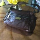 Fossil Fifty Four Brown Leather Shoulder-bag, Big Zipper And Charms, Barely Used