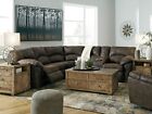NEW Brown Fabric Reclining Sectional Sofa Couch Set - Living Room Furniture IF0C