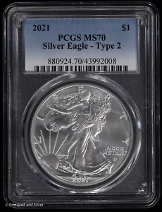 2021 $1 American Silver Eagle PCGS MS 70 | Type 2