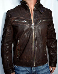 Affliction - SHOCK VALUE Men's Leather Jacket - Biker - NEW - 110OW007 - Brown