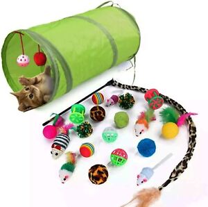 Supawdupaw Cat Tunnel Mouse And Wand Variety 21 pack Of Cat Toys