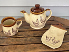 Lot Of 3 Vintage 1979 Enesco Country Road Mugs Chicken Rooster Pottery Japan