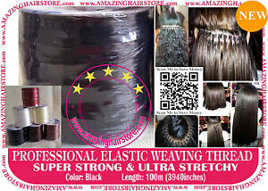 100M Brazilian Knot Hair Extension Ultra Stretchy Elastic Weaving Thread-6 Color