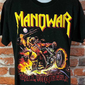 Vintage Manowar Hell On Wheels T Shirt Power Metal Grunge Tee Unisex S-5Xl