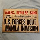New York Journal-American Newspaper 12/10/41 US FORCES ROUT MANILA INVASION WW2