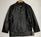 NWT Niko Men's Black Leather Long Blazer Jacket Size Small 4 Button
