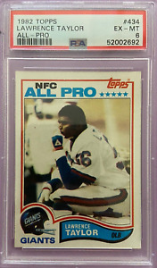 1982 TOPPS LAWRENCE TAYLOR #434 ROOKIE CARD ALL-PRO PSA 6 EX-MT NEW YORK GIANTS