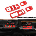 4pcs Interior Window Lift Switch Panel Trim Decor for Dodge Charger/RAM 1500 11+ (For: 2015 Ram 1500)