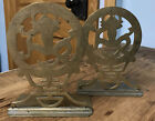 Vintage China 1960s Brass Engraved Dragon Reptile Pair of Bookends 6”
