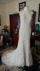 David Tutera Wedding Gown sz 10 113207 Zelda Ivory back buttons sleeveless lace
