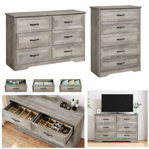 5/6 Drawers Dresser Wooden Storage Dressers Chests of Drawers for Bedroom Home
