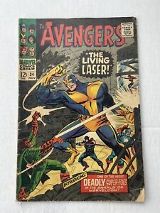 Avengers #34 1966 1st App Living Laser Silver Age Lower Grade Marvel Comics Book