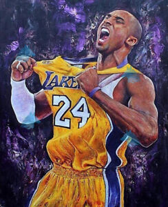 Kobe Bryant Fine Art Painting Reprinted on Lustre Quality Paper.
