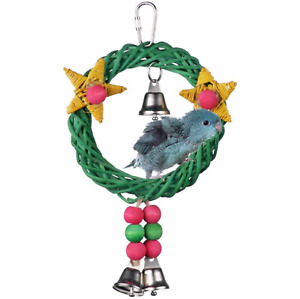 XMAS Wreath Vine Swing, Christmas Bird Toy, Parrot Toy, Bird Swing, Shreddable