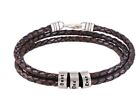 MYKA - Personalized Men Braid Black Bracelet with Small Custom Beads Wax or L...