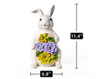 Solar Bunny Statue Rabbit Figurine with 7 Succulents for Garden Walkway Decor US