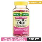 New Spring Valley Hair Skin & Nails Dietary Supplement Softgels 5000 Mcg 120 ct
