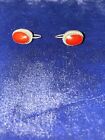 red coral earrings sterling silver