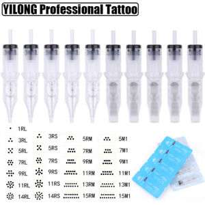 10-100Pcs Professional Clear Tattoo Cartridge Needles Shader Sterile RL RS RM M1