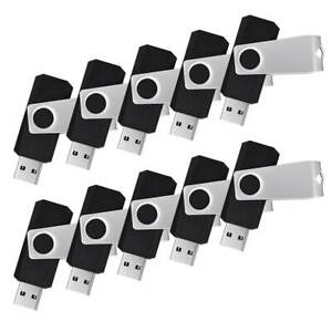 Kootion 10Pack 256MB Metal Swivel USB Flash Drive Memory Stick Thumb Drive Black