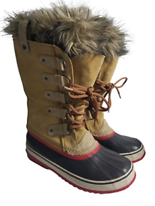 Sorel Women's Joan Of Arctic NL1540-227 Fur Waterproof US 9 Snow Rain Tan Boots