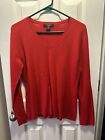 Ann Taylor Cashmere Sweater Red Medium Vneck