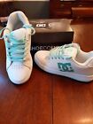 DC Ladies Sports Tennis Shoes Leather White Mint Green 7M Worn Once