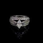 10K White Gold Lady's Diamond Cluster Ring 1.38 CTW 3.6g Size 7 (RO1051067)
