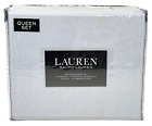 RALPH LAUREN 4 PC QUEEN Designer Supreme Cotton Blue Oxford Stripe Sheet Set NEW