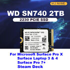 NEW WD 2TB M.2 2230 SSD NVMe PCIe4x4 PC SN740 For Microsoft Surface Pro X 9