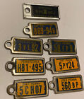 Mini License Plate Keychain Tags Lot of 8 1940s To 1970s Pennsylvania Veterans