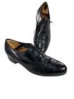 Florsheim Vtg Mens Brogue Wingtip Black Leather Oxfords Size 10 D Dress Shoes