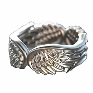 Gorgeous Angel Wings Women Wedding Rings Silver Jewelry Ring Size 6-10 US