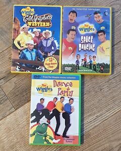 The Wiggles Three DVD LOT  Cold Spaghetti Western - Space Dancing - Dance Party