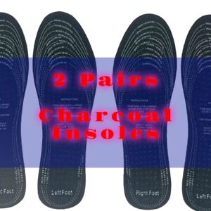 Charcoal Foam Shoe Insole Cut to Fit Foot Odor Control Cushion 2 Pairs Unisex